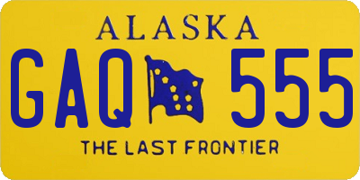 AK license plate GAQ555