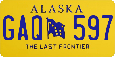 AK license plate GAQ597