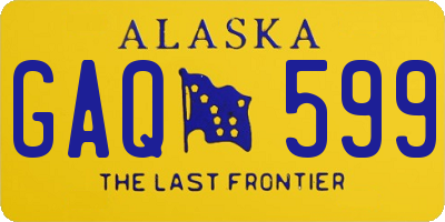 AK license plate GAQ599