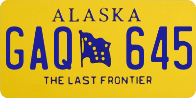 AK license plate GAQ645