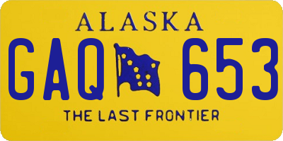 AK license plate GAQ653