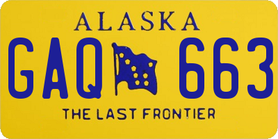 AK license plate GAQ663