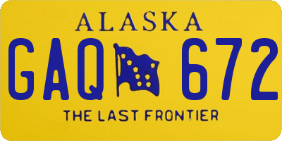 AK license plate GAQ672