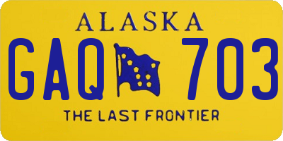 AK license plate GAQ703