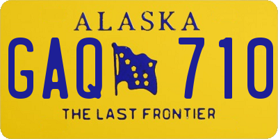 AK license plate GAQ710