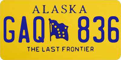 AK license plate GAQ836