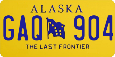 AK license plate GAQ904