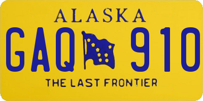 AK license plate GAQ910