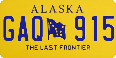 AK license plate GAQ915