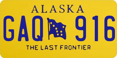 AK license plate GAQ916