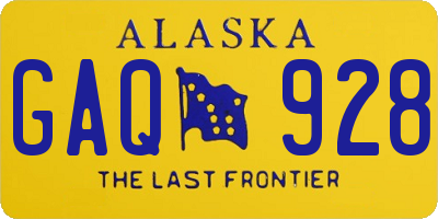AK license plate GAQ928
