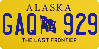AK license plate GAQ929