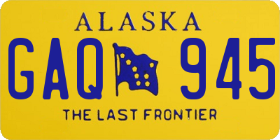 AK license plate GAQ945