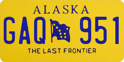 AK license plate GAQ951
