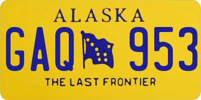 AK license plate GAQ953