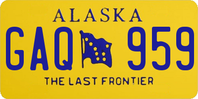 AK license plate GAQ959
