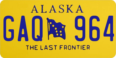 AK license plate GAQ964