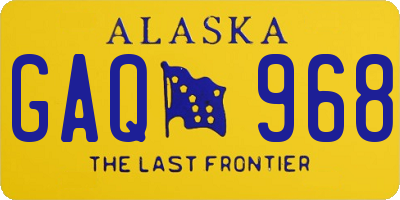 AK license plate GAQ968