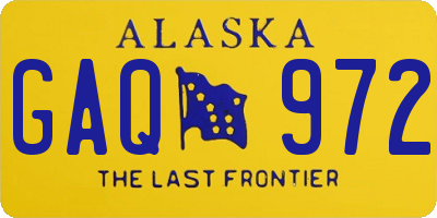 AK license plate GAQ972