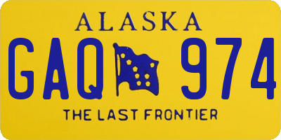 AK license plate GAQ974