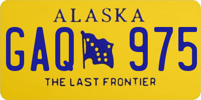 AK license plate GAQ975