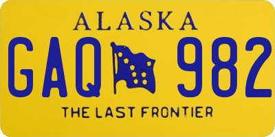 AK license plate GAQ982