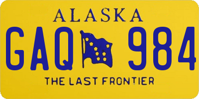 AK license plate GAQ984