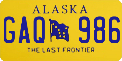 AK license plate GAQ986