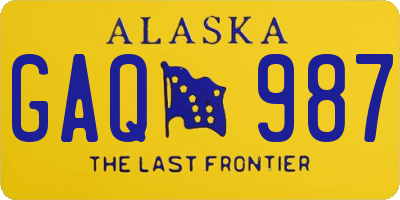 AK license plate GAQ987