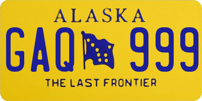 AK license plate GAQ999