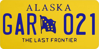 AK license plate GAR021