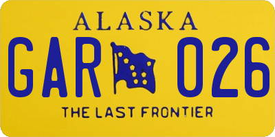AK license plate GAR026