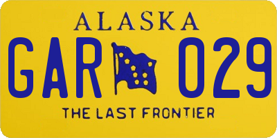 AK license plate GAR029