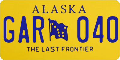 AK license plate GAR040