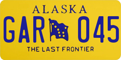 AK license plate GAR045