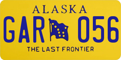 AK license plate GAR056