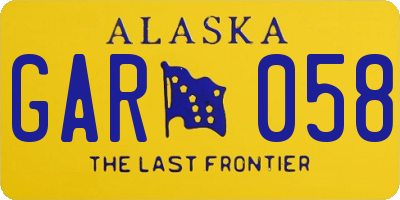 AK license plate GAR058
