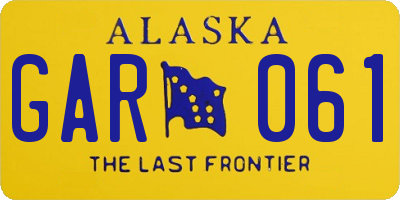 AK license plate GAR061