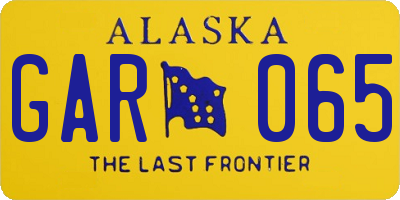 AK license plate GAR065