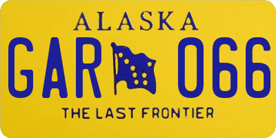 AK license plate GAR066