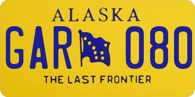 AK license plate GAR080