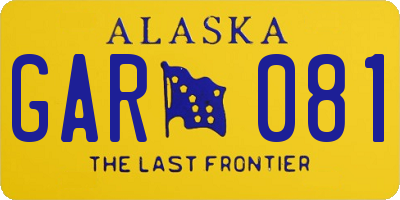 AK license plate GAR081