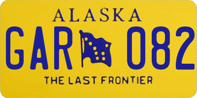 AK license plate GAR082