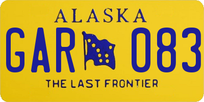 AK license plate GAR083