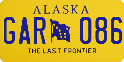 AK license plate GAR086