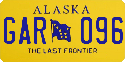 AK license plate GAR096