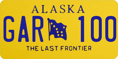 AK license plate GAR100
