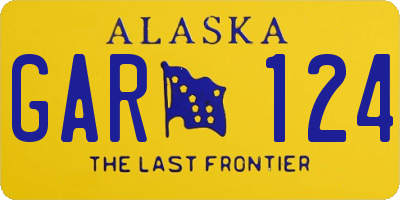 AK license plate GAR124