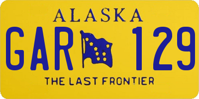AK license plate GAR129