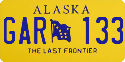 AK license plate GAR133